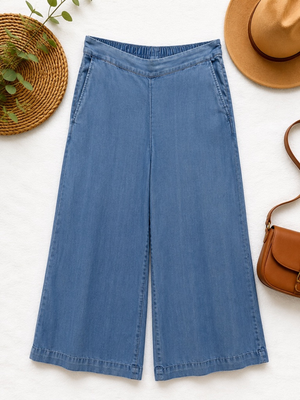 LOFT Outlet Wide Leg Lyocell Linen Pull-On Pants Large